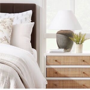 Studio McGee Gray and White Ceramic Lamp